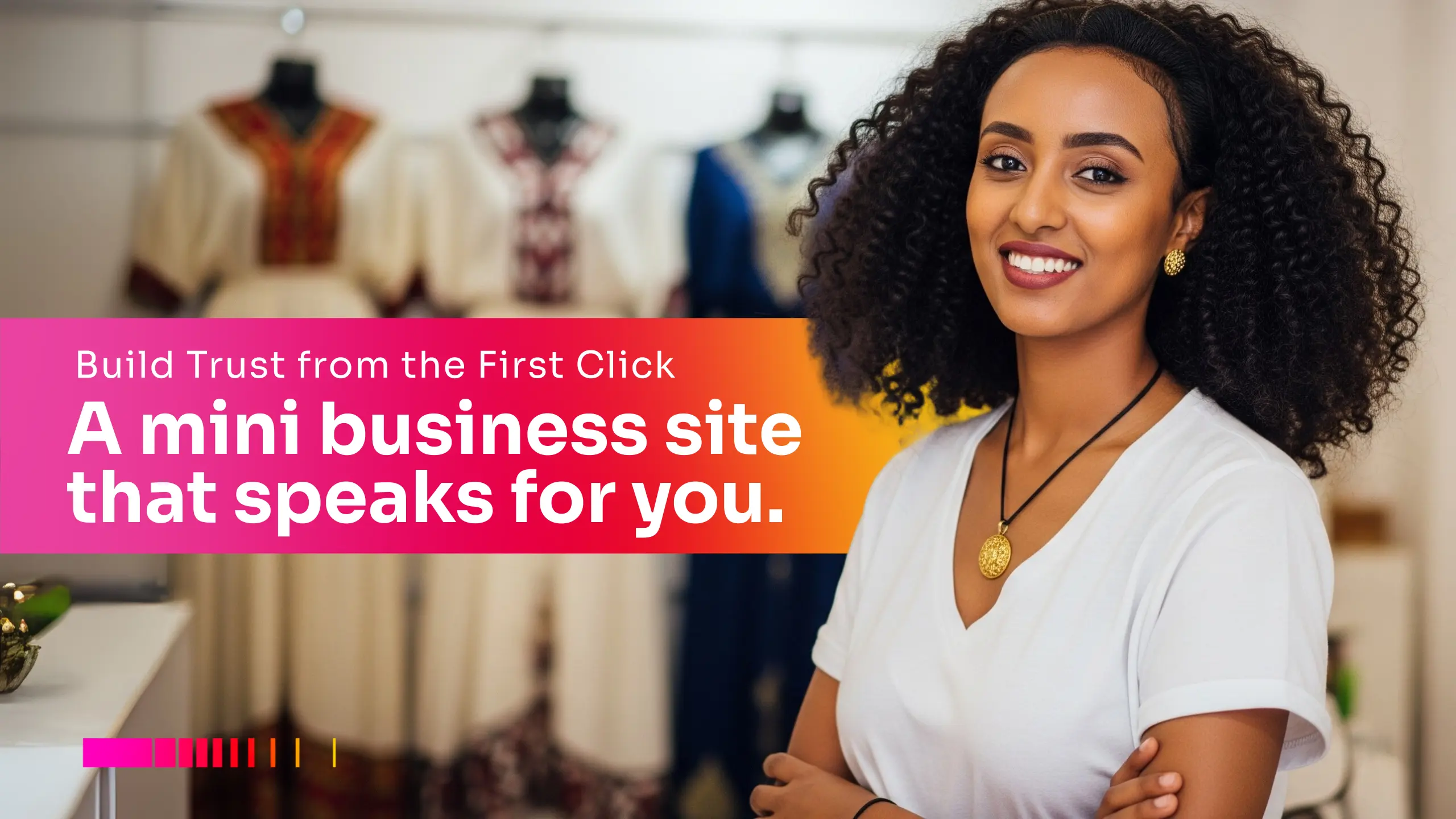 Create a business website in Ethiopia to build trust online using Gebeya Jitume's free website builder for SMEs.
