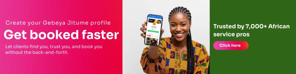 Gebeya Jitume freelancer booking system in Kenya